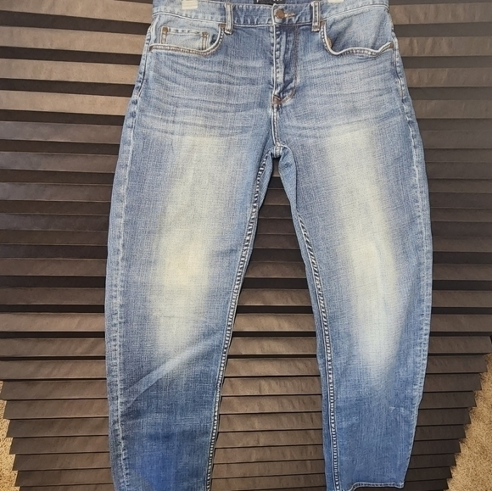 Five Four Tyron Straight Leg Distressed Blue‎ Jeans Size 33x30.5" Lined Pockets
